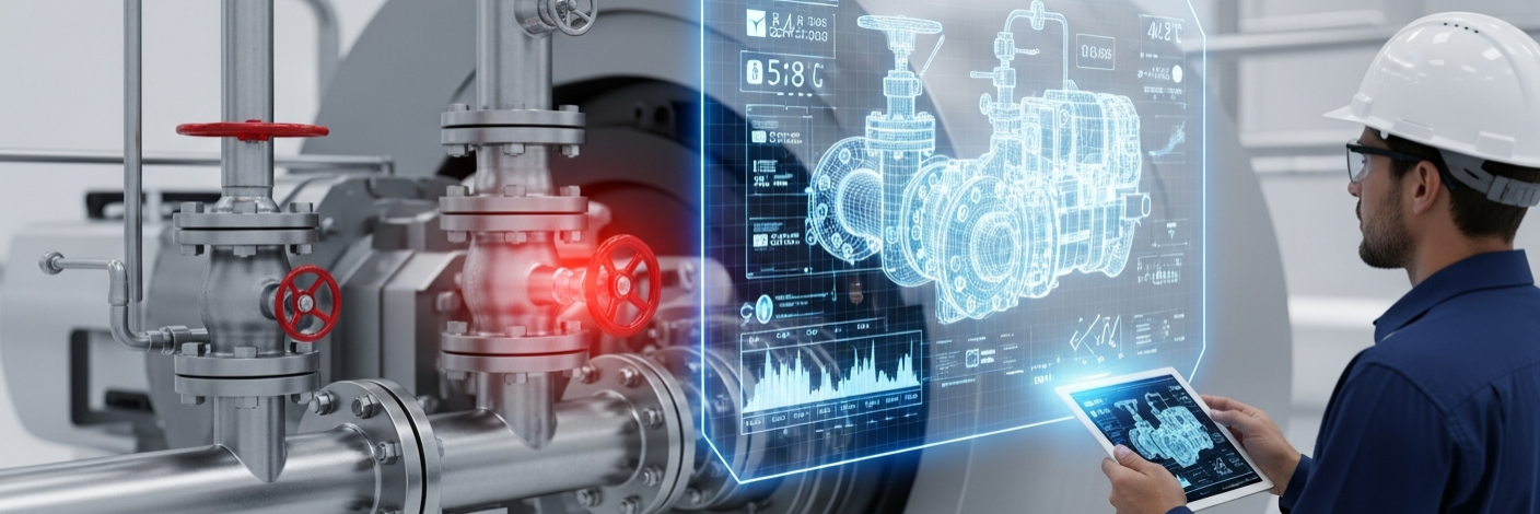 Leistungsstarker Industriebrenner an einer thermischen Prozessanlage zur Erzeugung von Prozesswärme für industrielle Fertigungsverfahren.